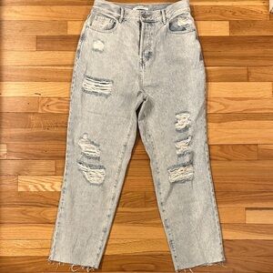 PacSun Vintage Blue Distressed high rise straight Boyfriend Jeans